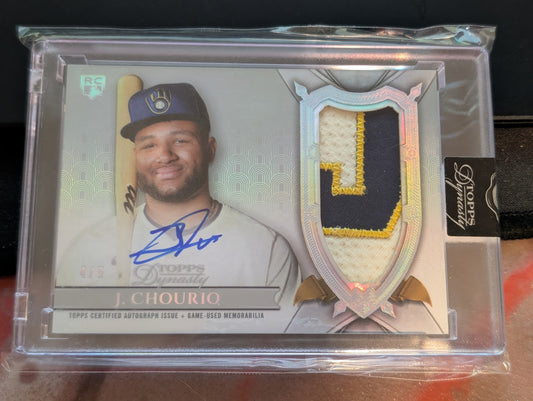 Jackson Chourio Autograph DAP-JCH5 2024 Topps Dynasty 4/5 Silver Patch